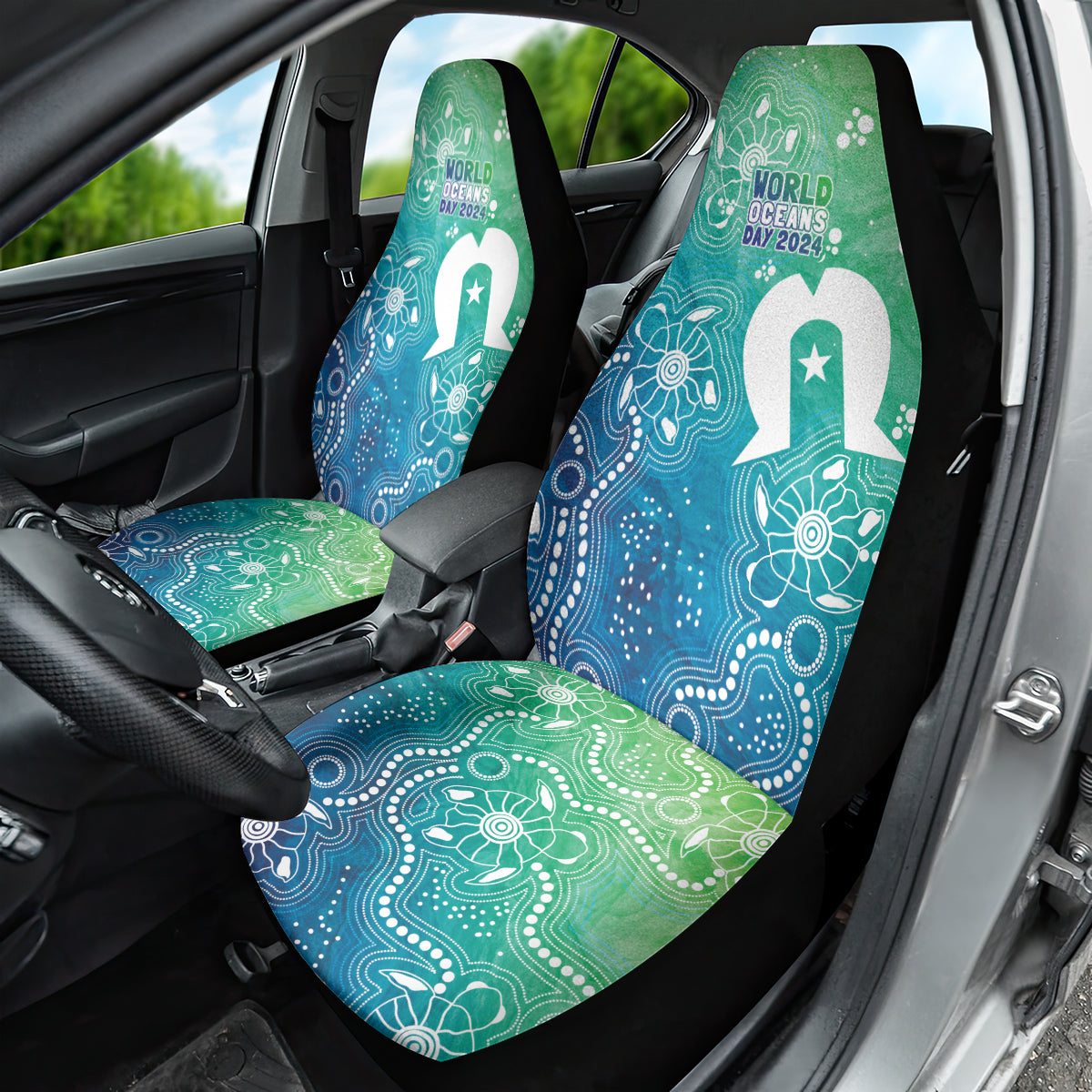 Australia Aboriginal Style Car Seat Cover World Ocean Day