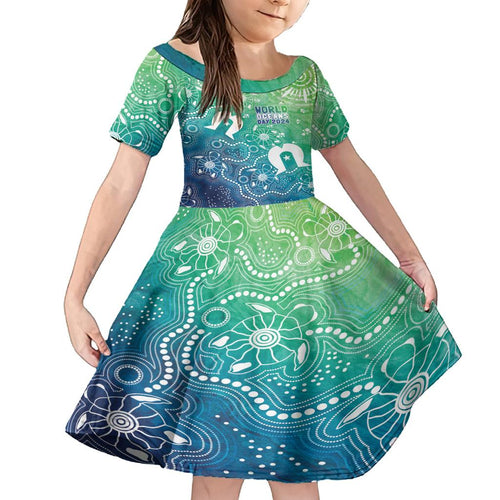 Australia Aboriginal Style Family Matching Long Sleeve Bodycon Dress and Hawaiian Shirt World Ocean Day