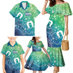 Australia Aboriginal Style Family Matching Mermaid Dress and Hawaiian Shirt World Ocean Day