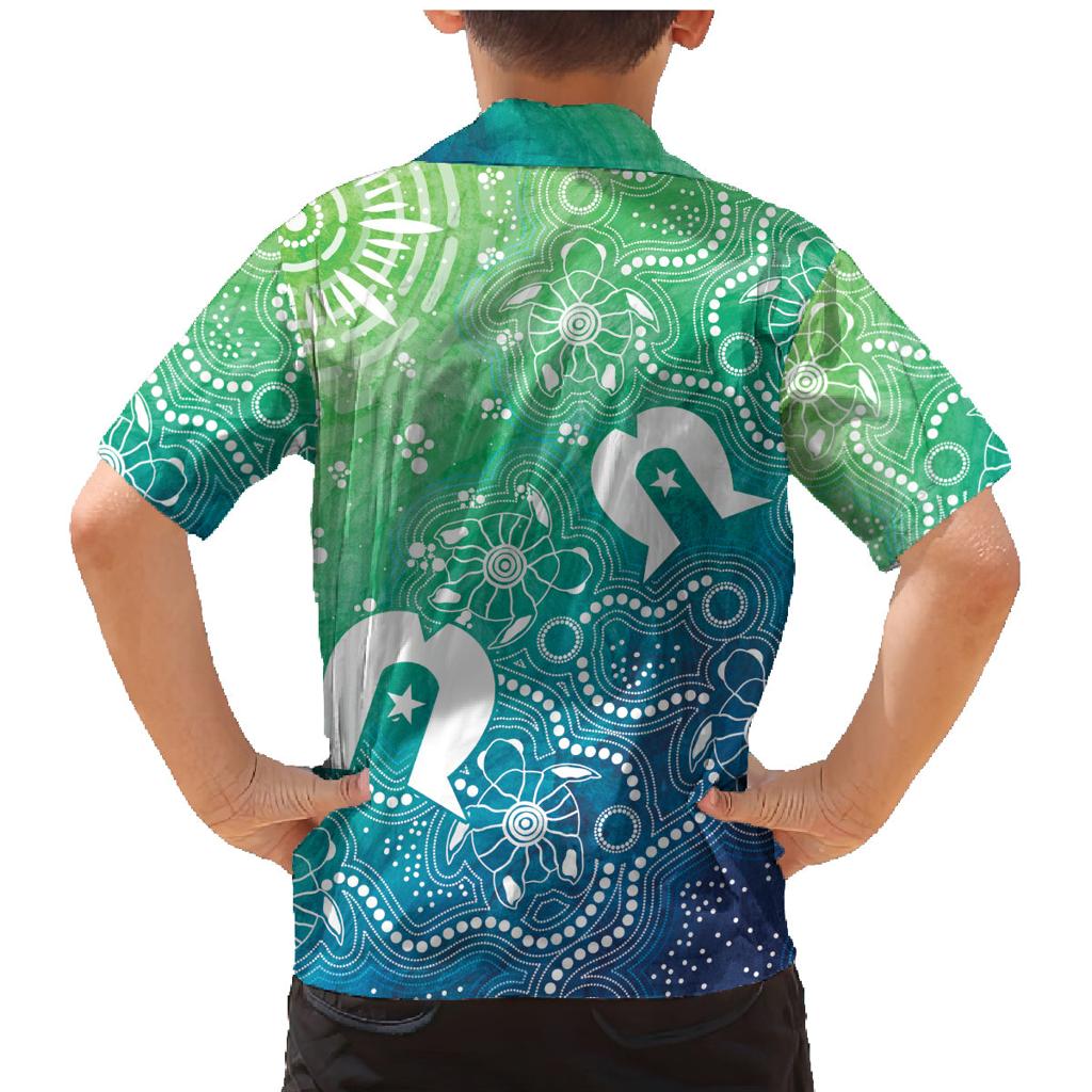 Australia Aboriginal Style Family Matching Mermaid Dress and Hawaiian Shirt World Ocean Day