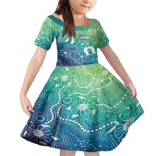 Australia Aboriginal Style Family Matching Mermaid Dress and Hawaiian Shirt World Ocean Day