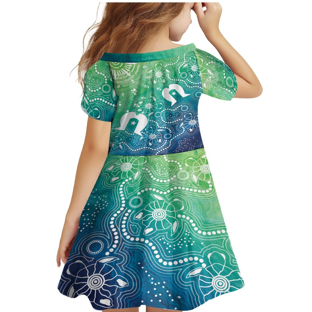 Australia Aboriginal Style Family Matching Mermaid Dress and Hawaiian Shirt World Ocean Day