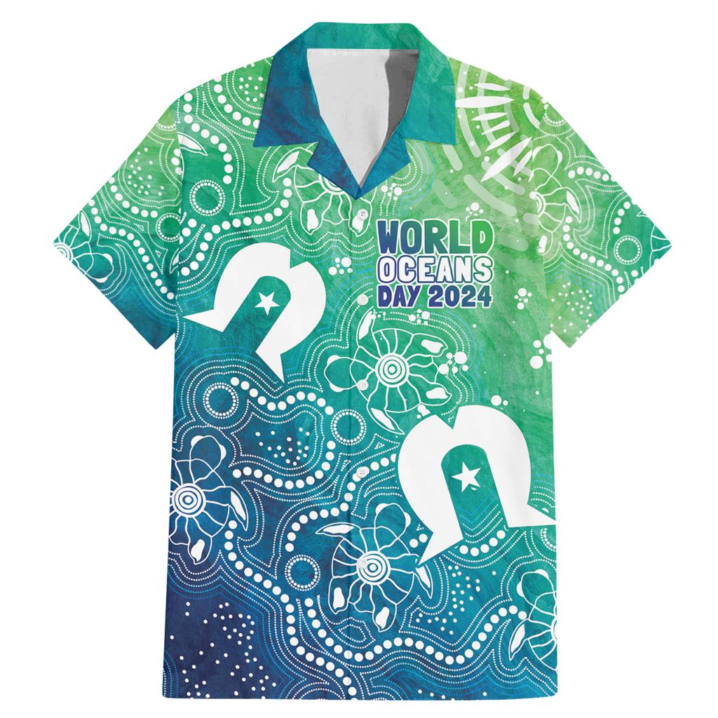 Australia Aboriginal Style Family Matching Mermaid Dress and Hawaiian Shirt World Ocean Day