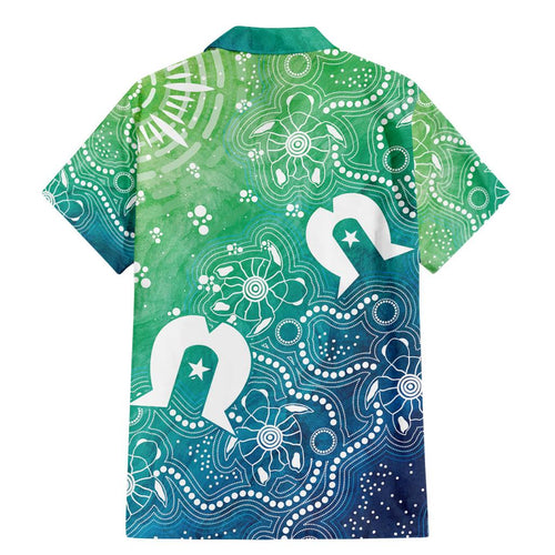 Australia Aboriginal Style Family Matching Mermaid Dress and Hawaiian Shirt World Ocean Day