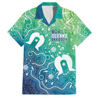 Australia Aboriginal Style Family Matching Off Shoulder Maxi Dress and Hawaiian Shirt World Ocean Day
