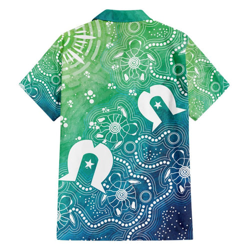 Australia Aboriginal Style Family Matching Short Sleeve Bodycon Dress and Hawaiian Shirt World Ocean Day
