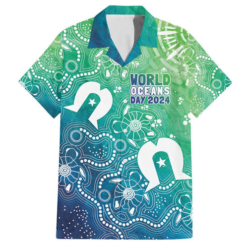 Australia Aboriginal Style Family Matching Summer Maxi Dress and Hawaiian Shirt World Ocean Day