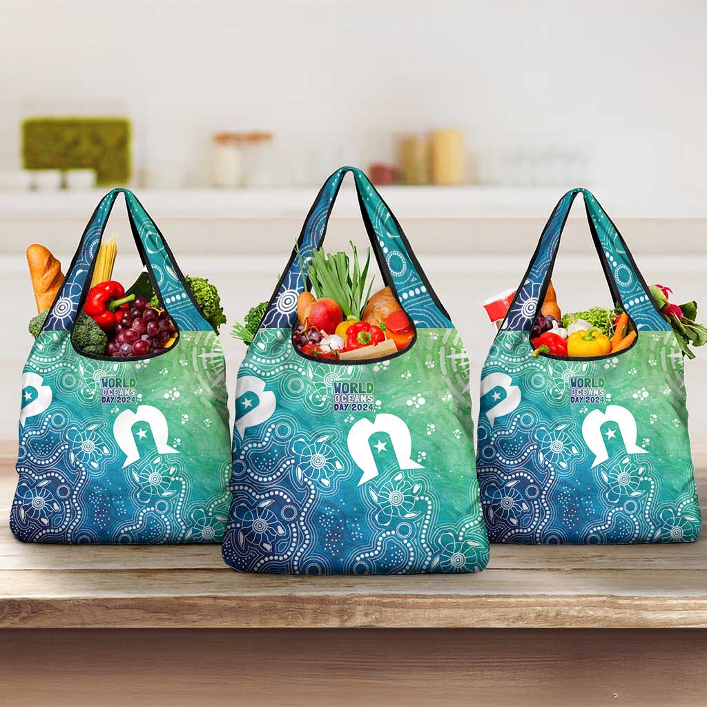 Australia Aboriginal Style Grocery Bag World Ocean Day