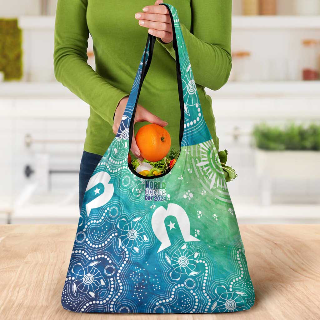 Australia Aboriginal Style Grocery Bag World Ocean Day