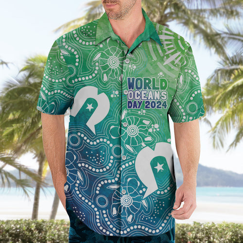 Australia Aboriginal Style Hawaiian Shirt World Ocean Day