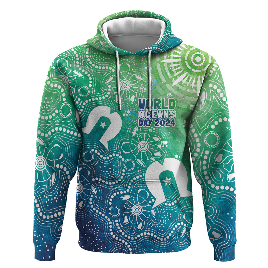 Australia Aboriginal Style Hoodie World Ocean Day