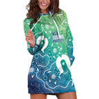 Australia Aboriginal Style Hoodie Dress World Ocean Day