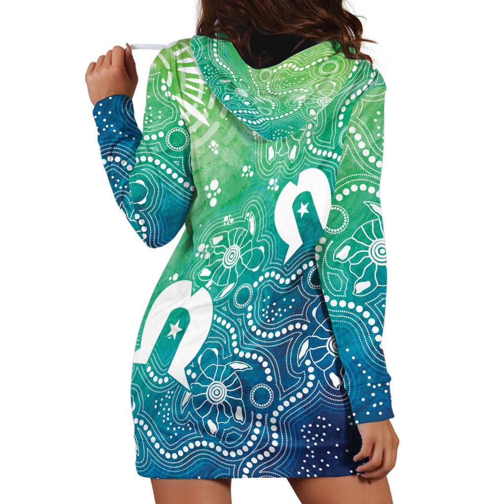 Australia Aboriginal Style Hoodie Dress World Ocean Day