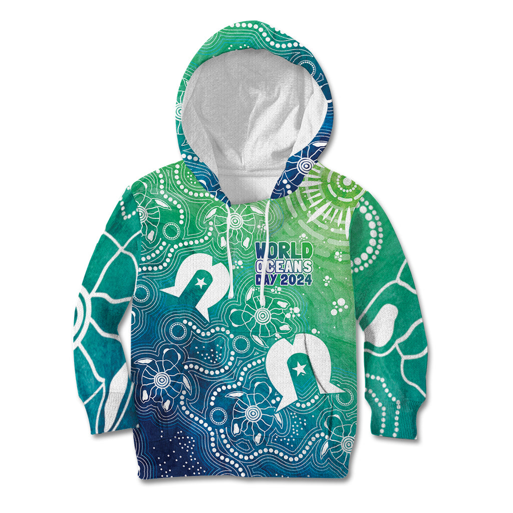 Australia Aboriginal Style Kid Hoodie World Ocean Day