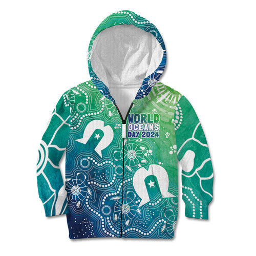 Australia Aboriginal Style Kid Hoodie World Ocean Day