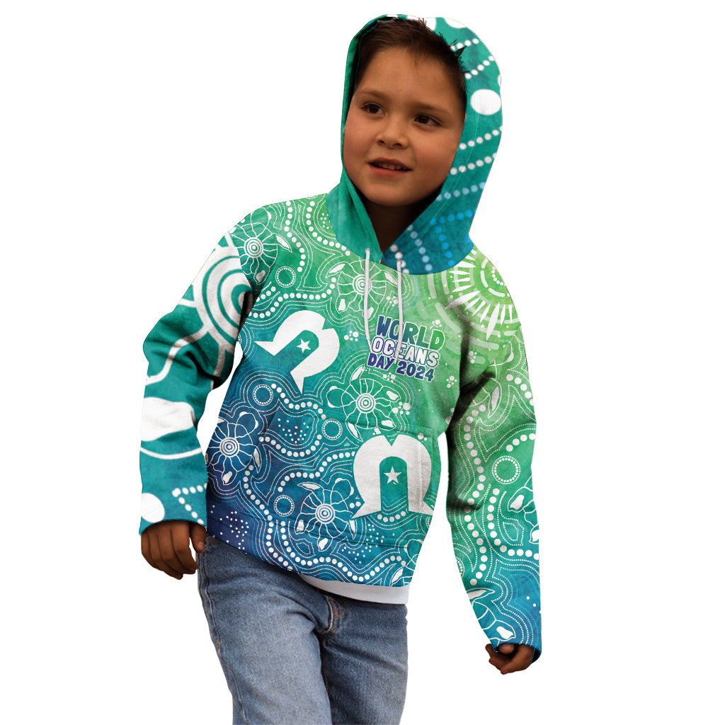 Australia Aboriginal Style Kid Hoodie World Ocean Day