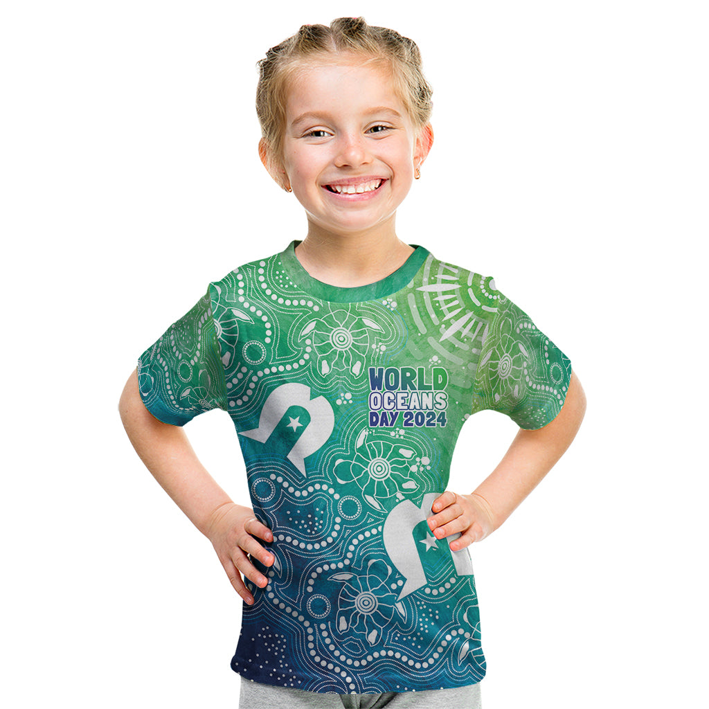 Australia Aboriginal Style Kid T Shirt World Ocean Day
