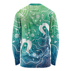 Australia Aboriginal Style Long Sleeve Shirt World Ocean Day