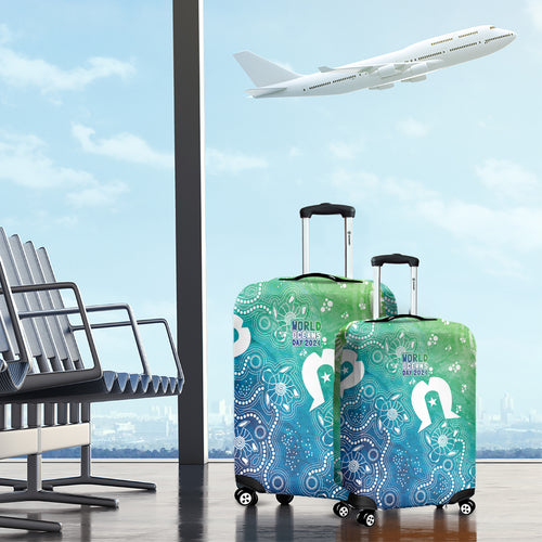 Australia Aboriginal Style Luggage Cover World Ocean Day