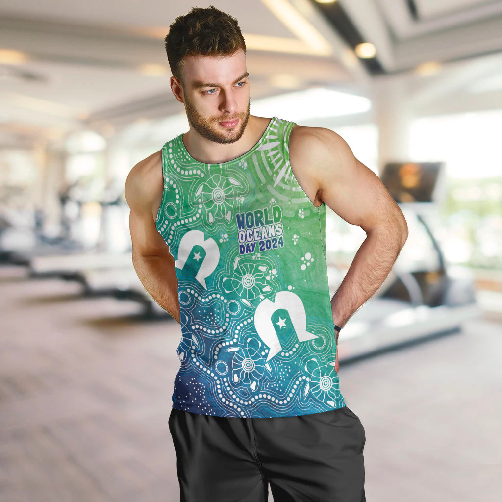 Australia Aboriginal Style Men Tank Top World Ocean Day