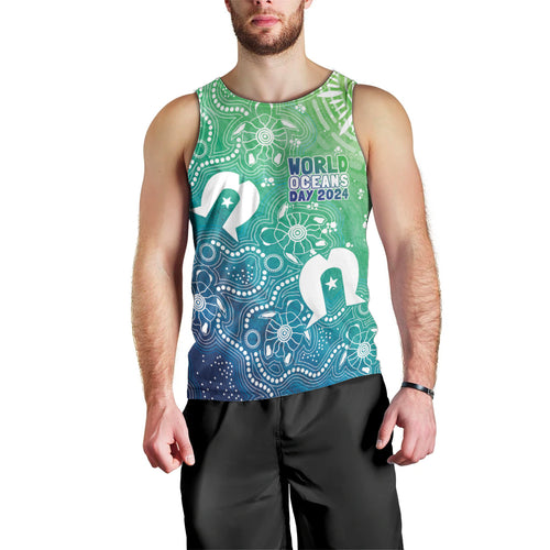 Australia Aboriginal Style Men Tank Top World Ocean Day