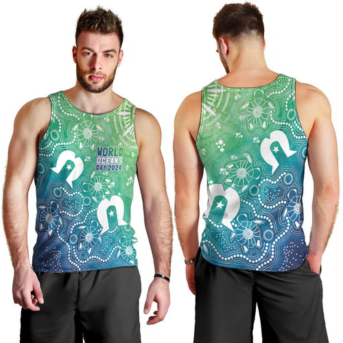 Australia Aboriginal Style Men Tank Top World Ocean Day