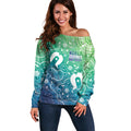 Australia Aboriginal Style Off Shoulder Sweater World Ocean Day