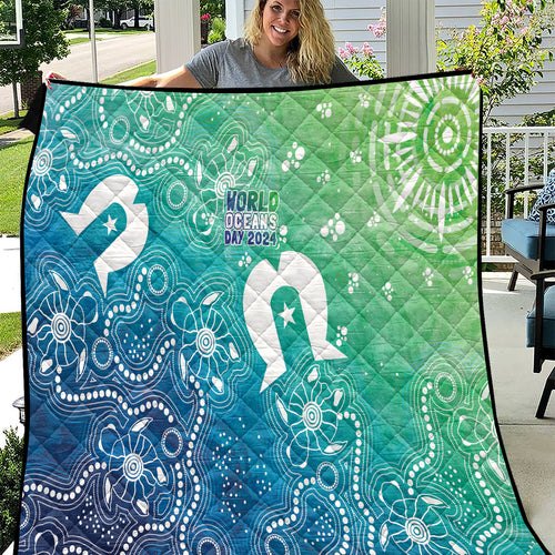 Australia Aboriginal Style Quilt World Ocean Day