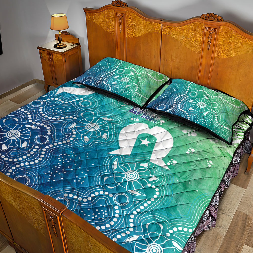 Australia Aboriginal Style Quilt Bed Set World Ocean Day