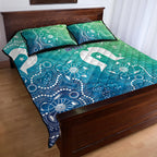 Australia Aboriginal Style Quilt Bed Set World Ocean Day