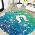 Australia Aboriginal Style Round Carpet World Ocean Day
