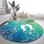 Australia Aboriginal Style Round Carpet World Ocean Day