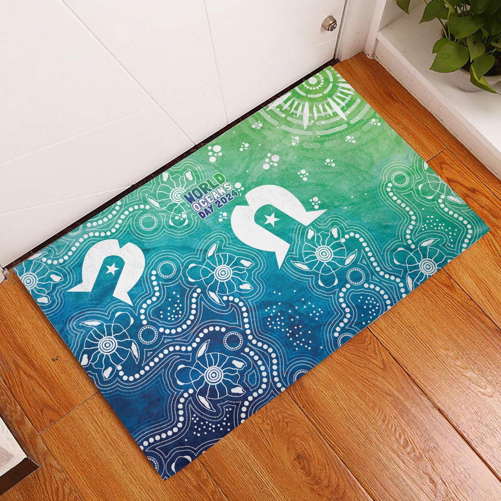 Australia Aboriginal Style Rubber Doormat World Ocean Day