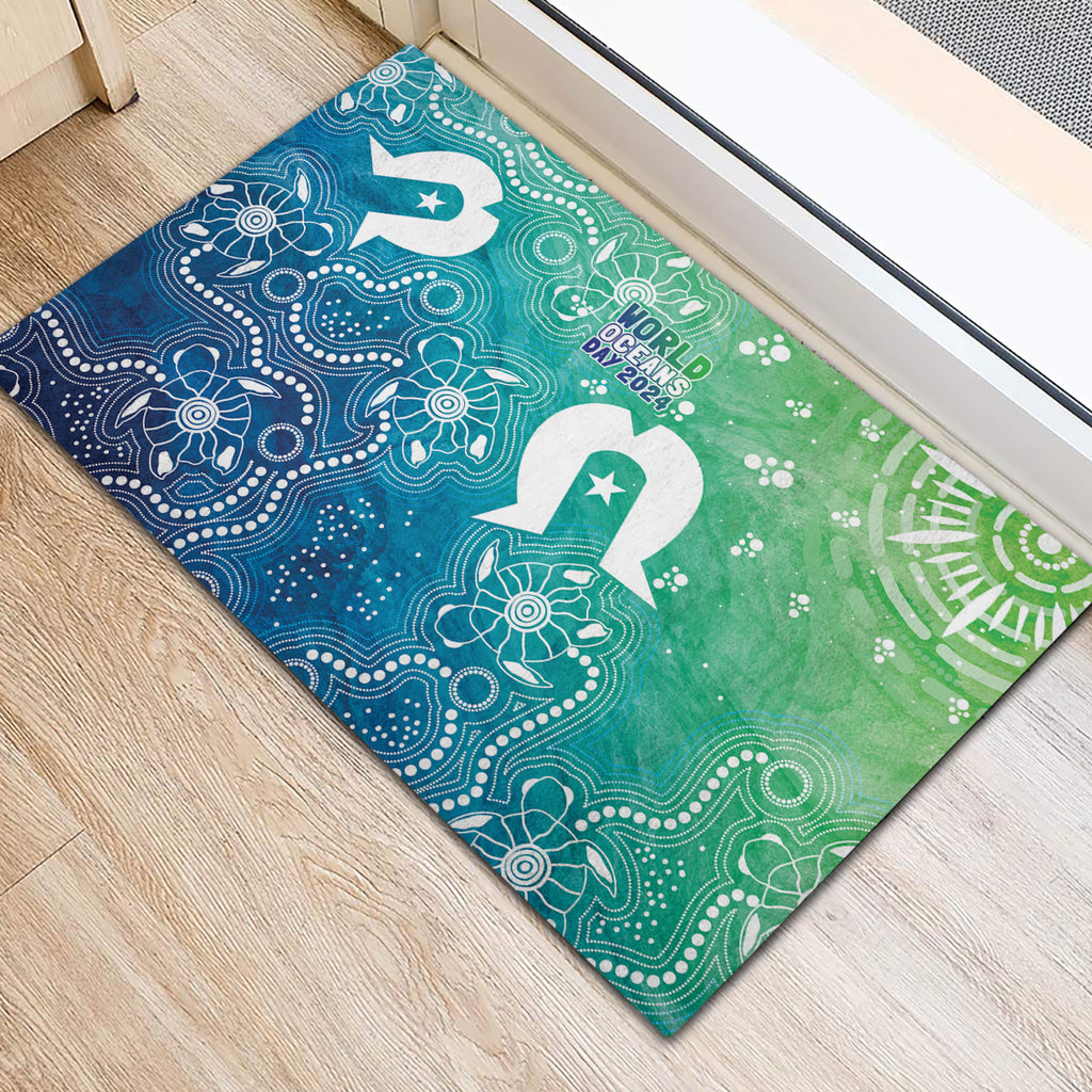 Australia Aboriginal Style Rubber Doormat World Ocean Day
