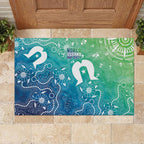 Australia Aboriginal Style Rubber Doormat World Ocean Day