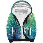 Australia Aboriginal Style Sherpa Hoodie World Ocean Day