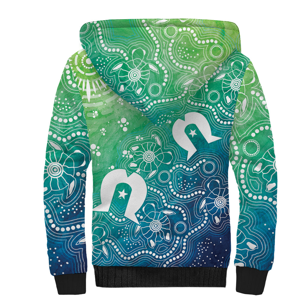 Australia Aboriginal Style Sherpa Hoodie World Ocean Day