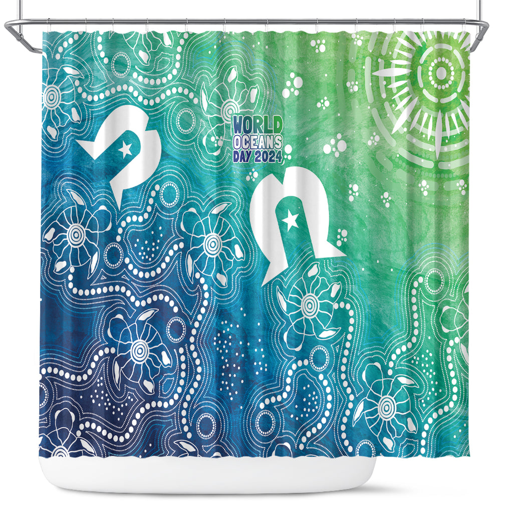 Australia Aboriginal Style Shower Curtain World Ocean Day