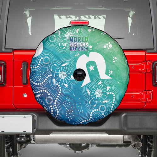 Australia Aboriginal Style Spare Tire Cover World Ocean Day