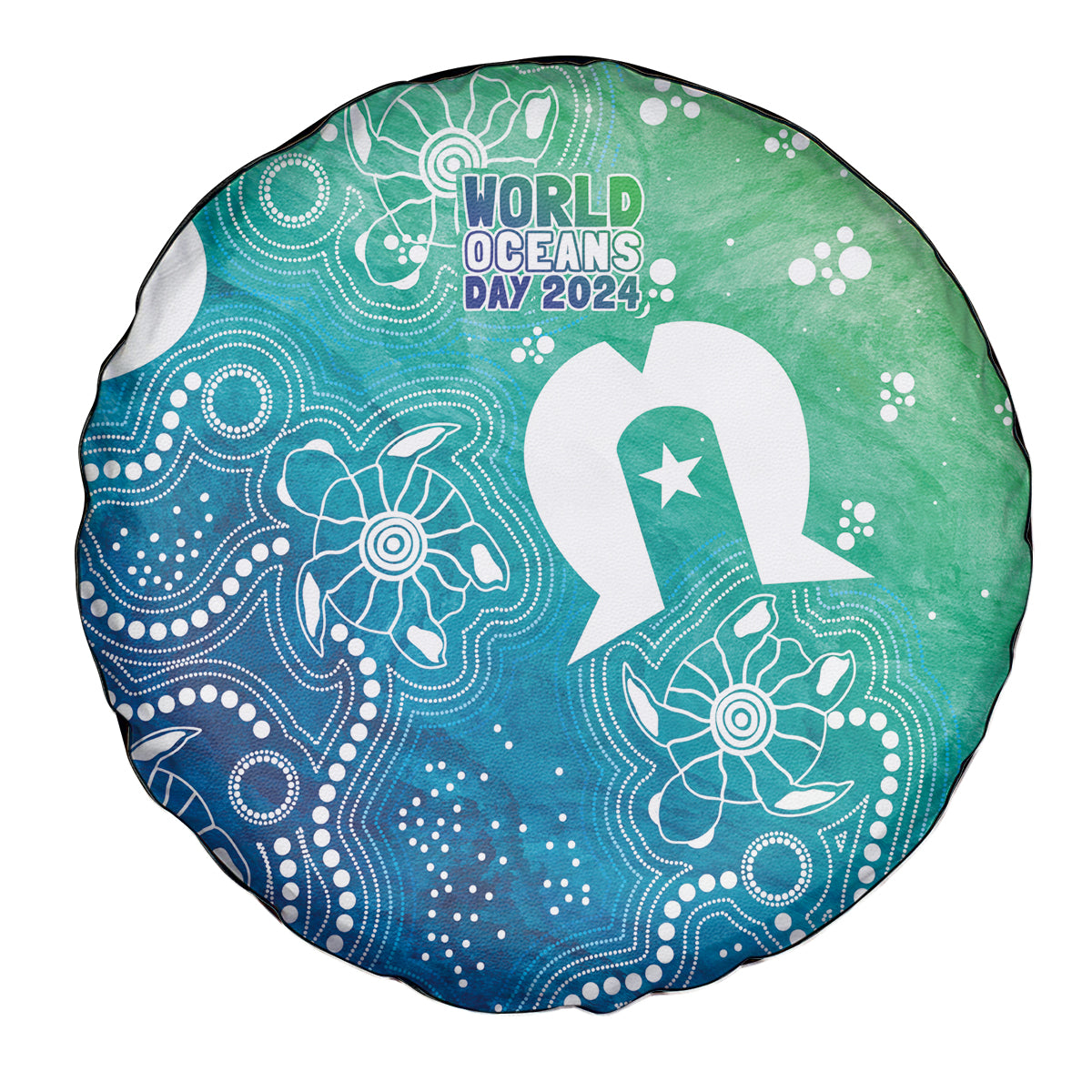 Australia Aboriginal Style Spare Tire Cover World Ocean Day