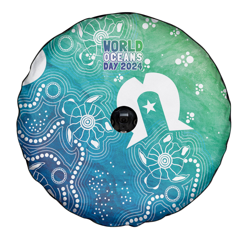 Australia Aboriginal Style Spare Tire Cover World Ocean Day