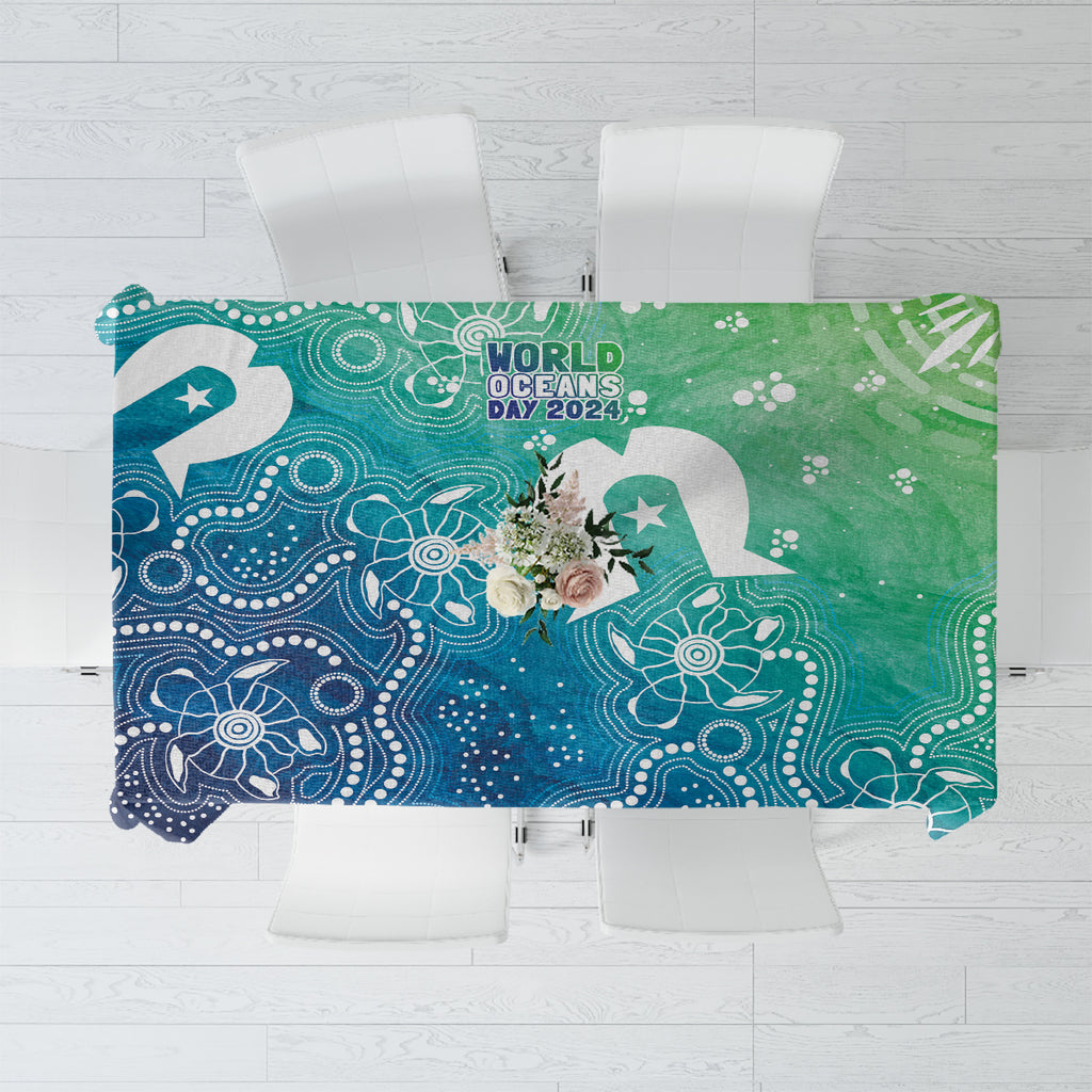 Australia Aboriginal Style Tablecloth World Ocean Day