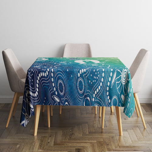 Australia Aboriginal Style Tablecloth World Ocean Day