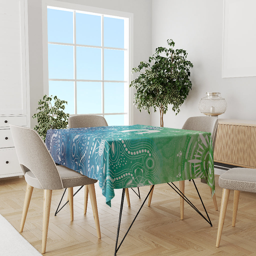 Australia Aboriginal Style Tablecloth World Ocean Day