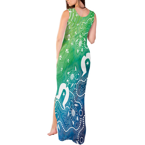 Australia Aboriginal Style Tank Maxi Dress World Ocean Day