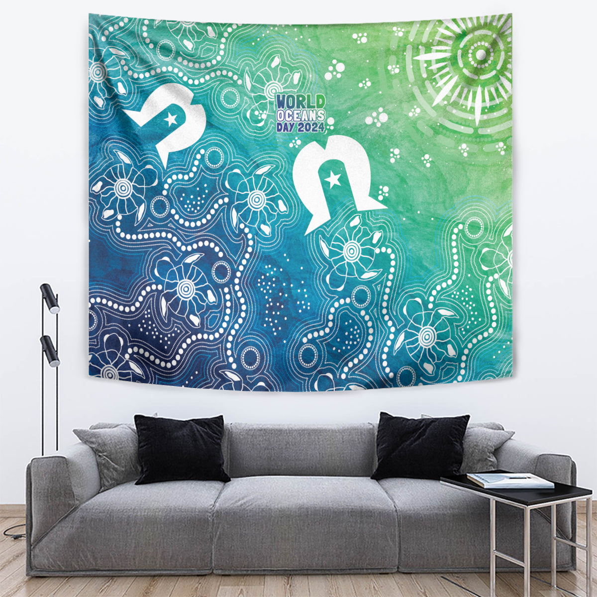 Australia Aboriginal Style Tapestry World Ocean Day