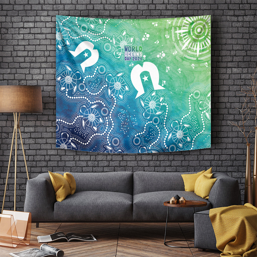 Australia Aboriginal Style Tapestry World Ocean Day