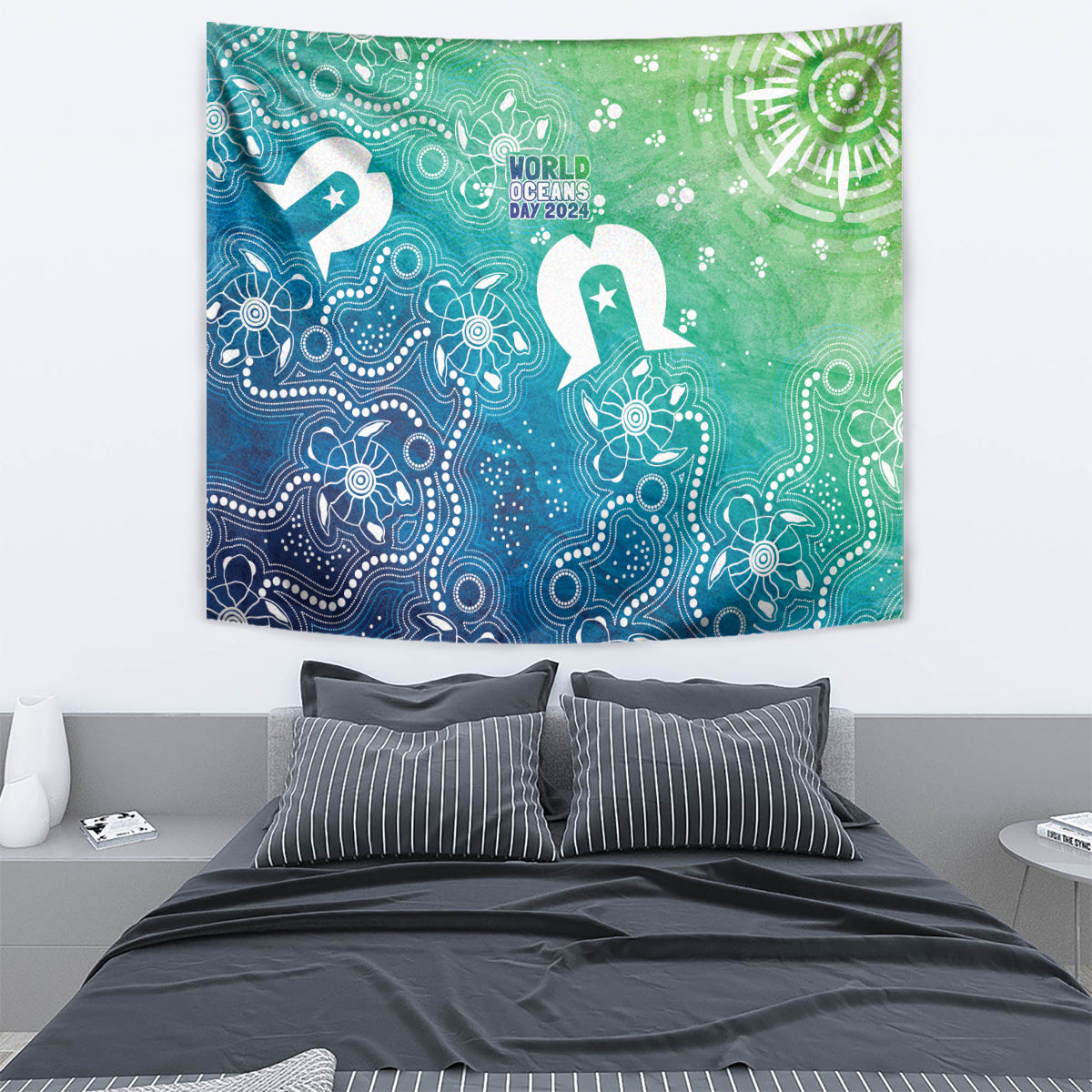 Australia Aboriginal Style Tapestry World Ocean Day