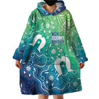 Australia Aboriginal Style Wearable Blanket Hoodie World Ocean Day