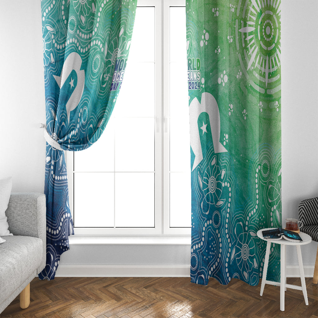 Australia Aboriginal Style Window Curtain World Ocean Day